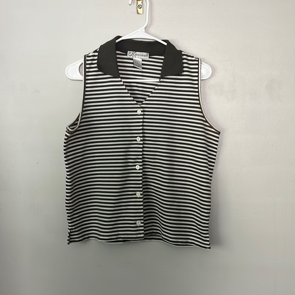 Vintage button down collared tank top.